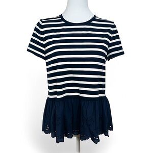 Kate Spade Striped Peplum Top